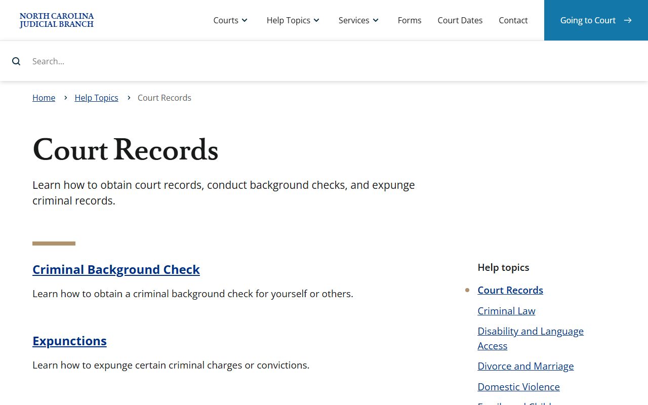 Beaufort County court records Judicial Branch help page