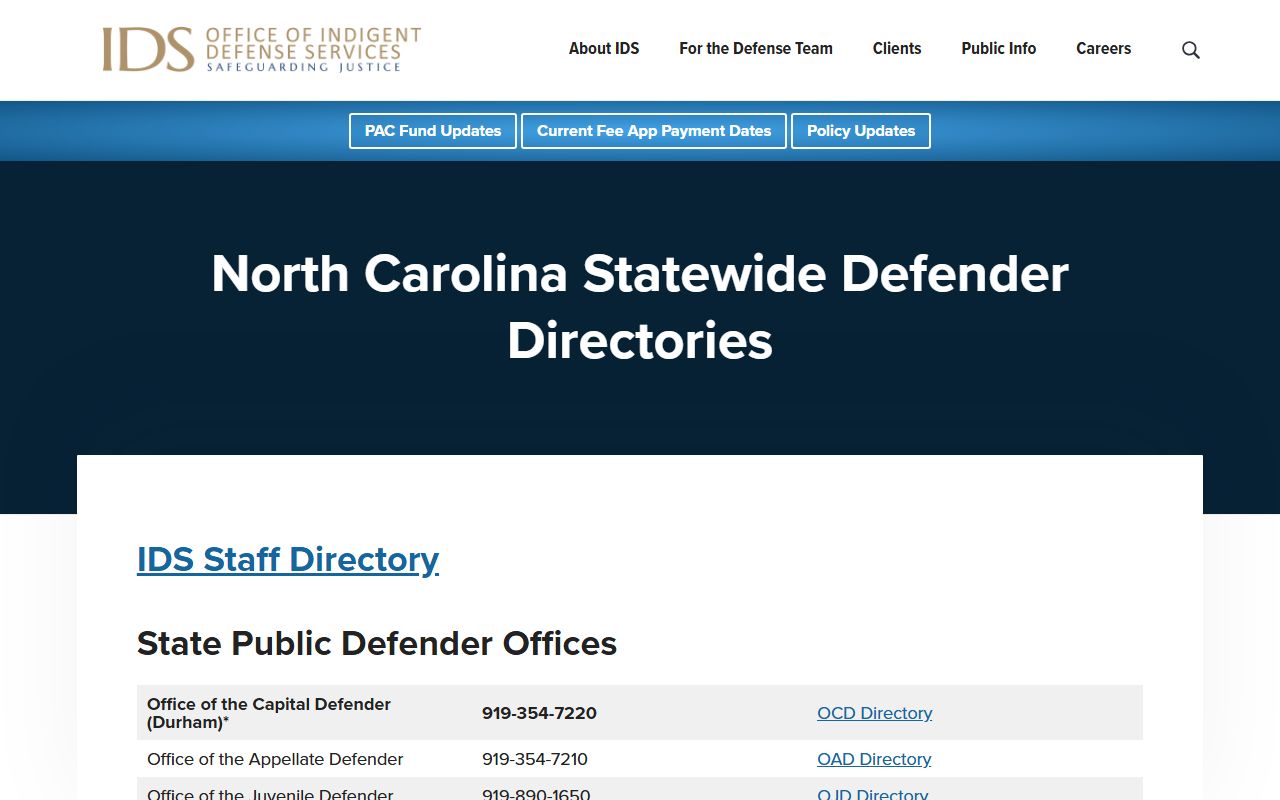 Beaufort County criminal court records public defender directory