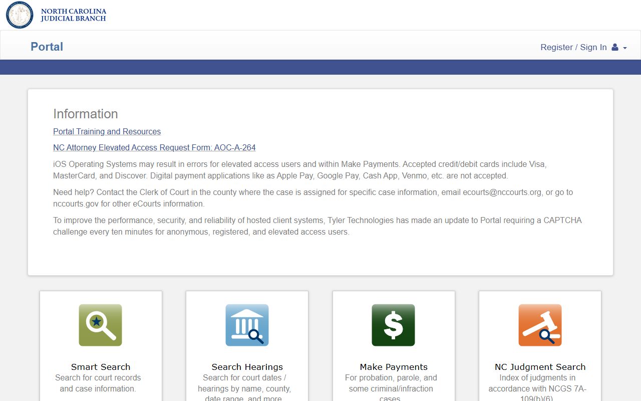 Beaufort County court records NC eCourts Portal search