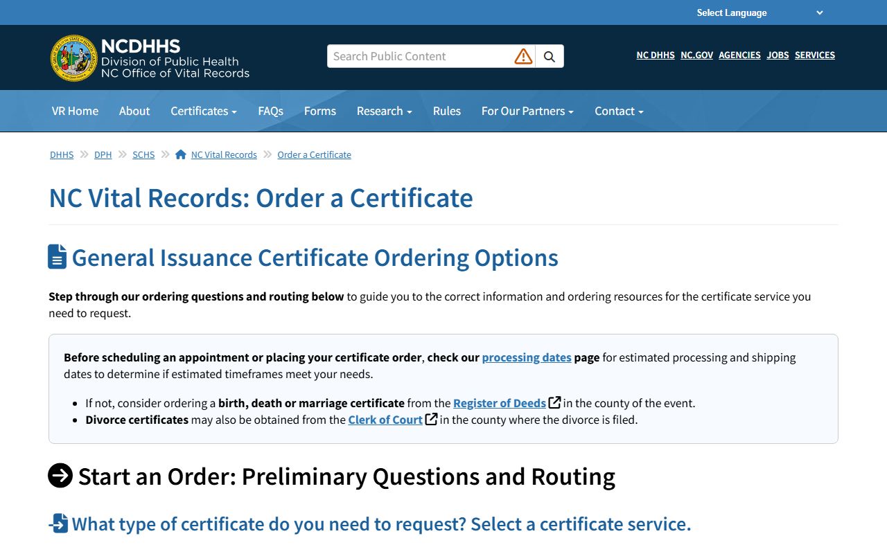 Beaufort County probate records and NC Vital Records ordering
