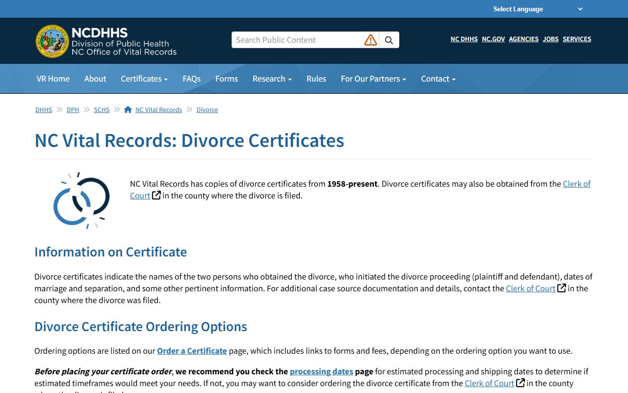 Beaufort County probate records and NC Vital Records divorce certificates