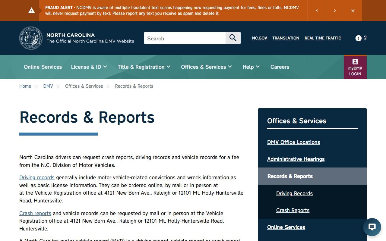Beaufort County traffic court records NCDMV records and reports