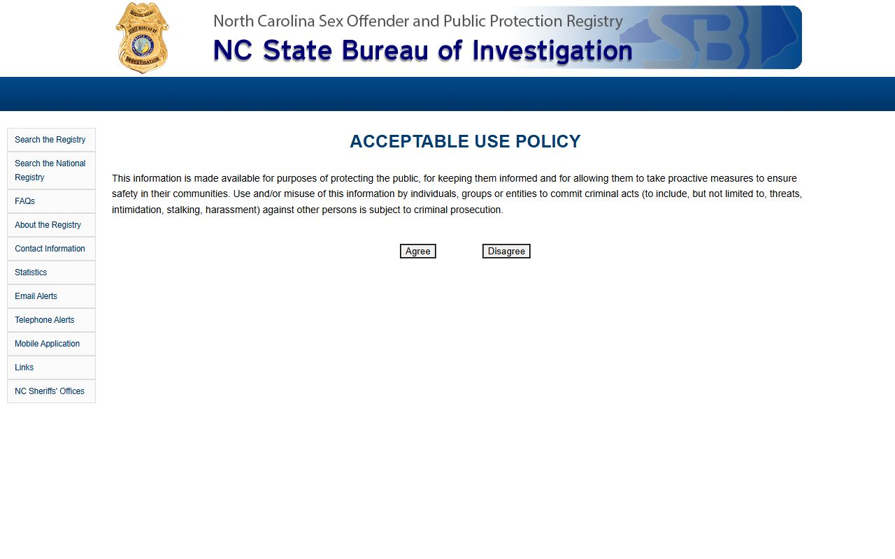 Beaufort County warrant records SBI sex offender registry